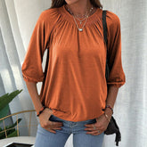 DELILAH | Versatile Classic Crew Neck Shirt-1